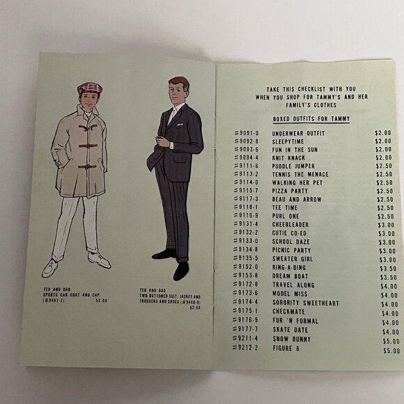 1960s Ideal Tammy Doll 3"x5" Style Book with Outfits for Doll & Family 32 pages - Picture 10 of 11